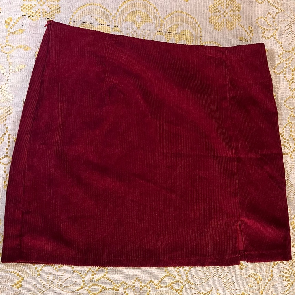Corduroy Burgundy Skirt